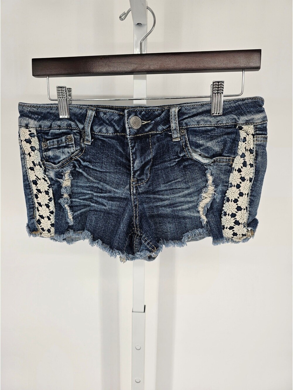 Mossimo Supply Co Denim Shorts Crochet Sides - Size 9